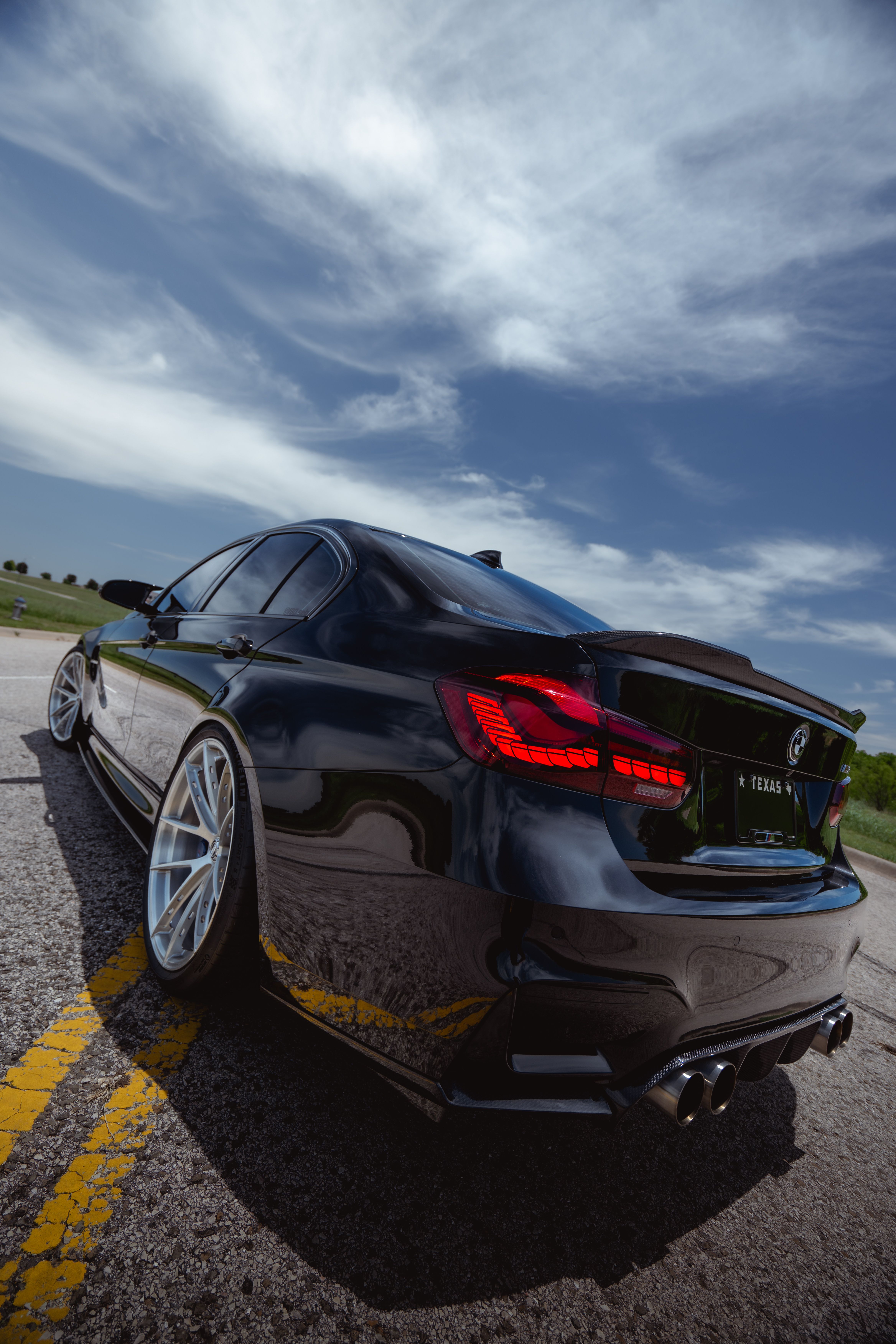 BMW M3 with Motivo Forged MB-K custom wheels in gloss brushed clear finish side view — view 7
