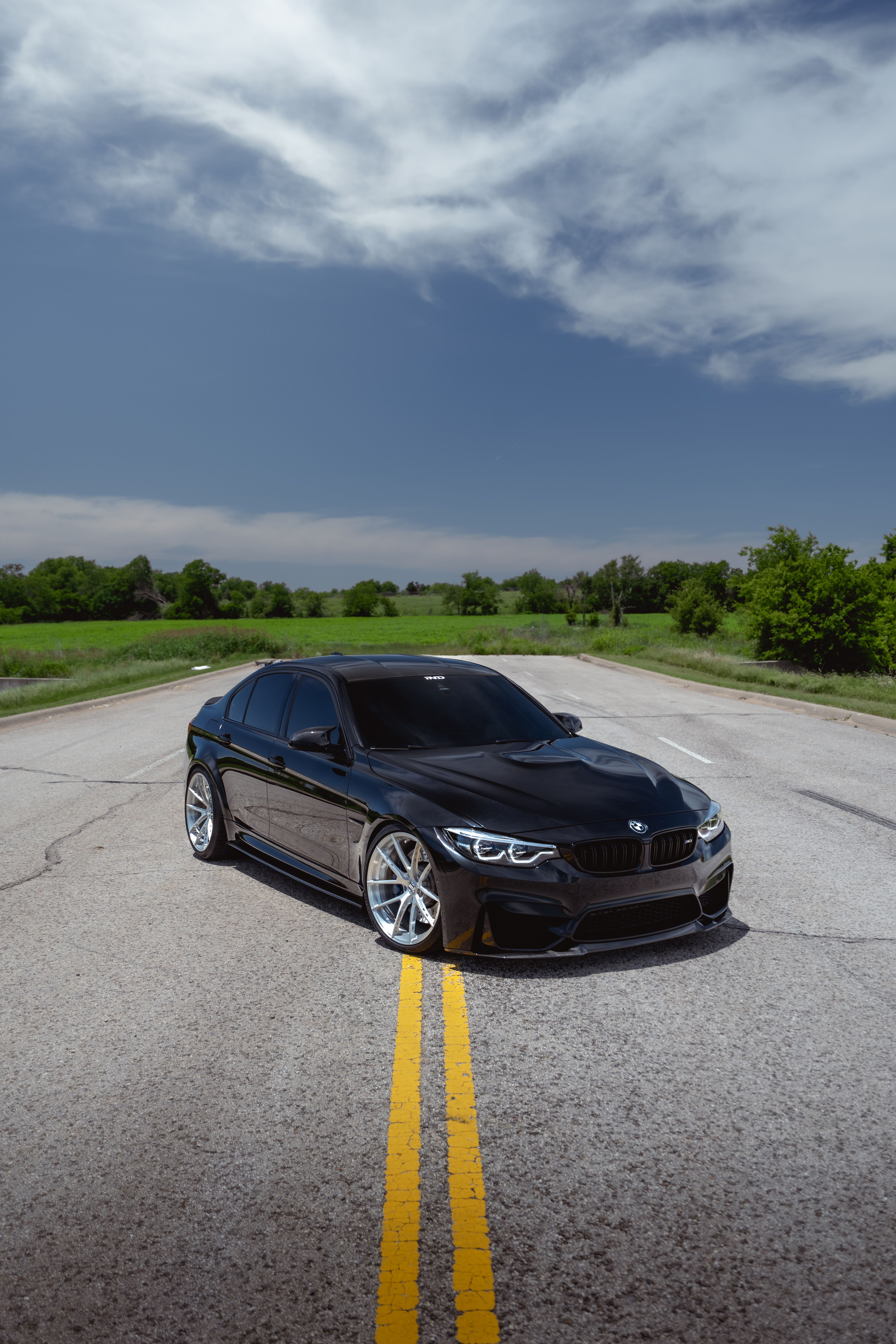 BMW M3 with Motivo Forged MB-K custom wheels in gloss brushed clear finish side view — view 4