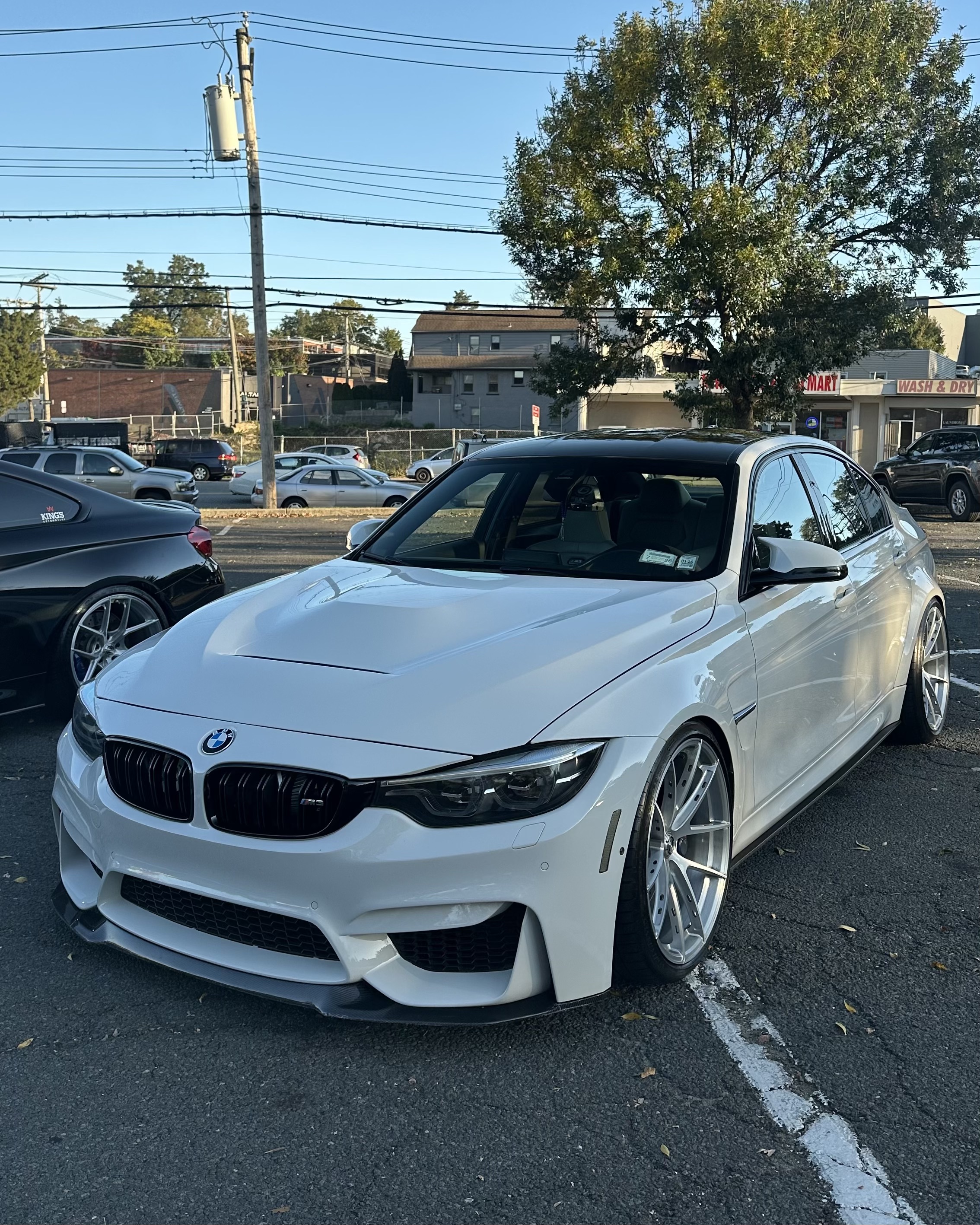 BMW M3 with Motivo Forged MB-K custom wheels in gloss brushed clear finish side view — view 7