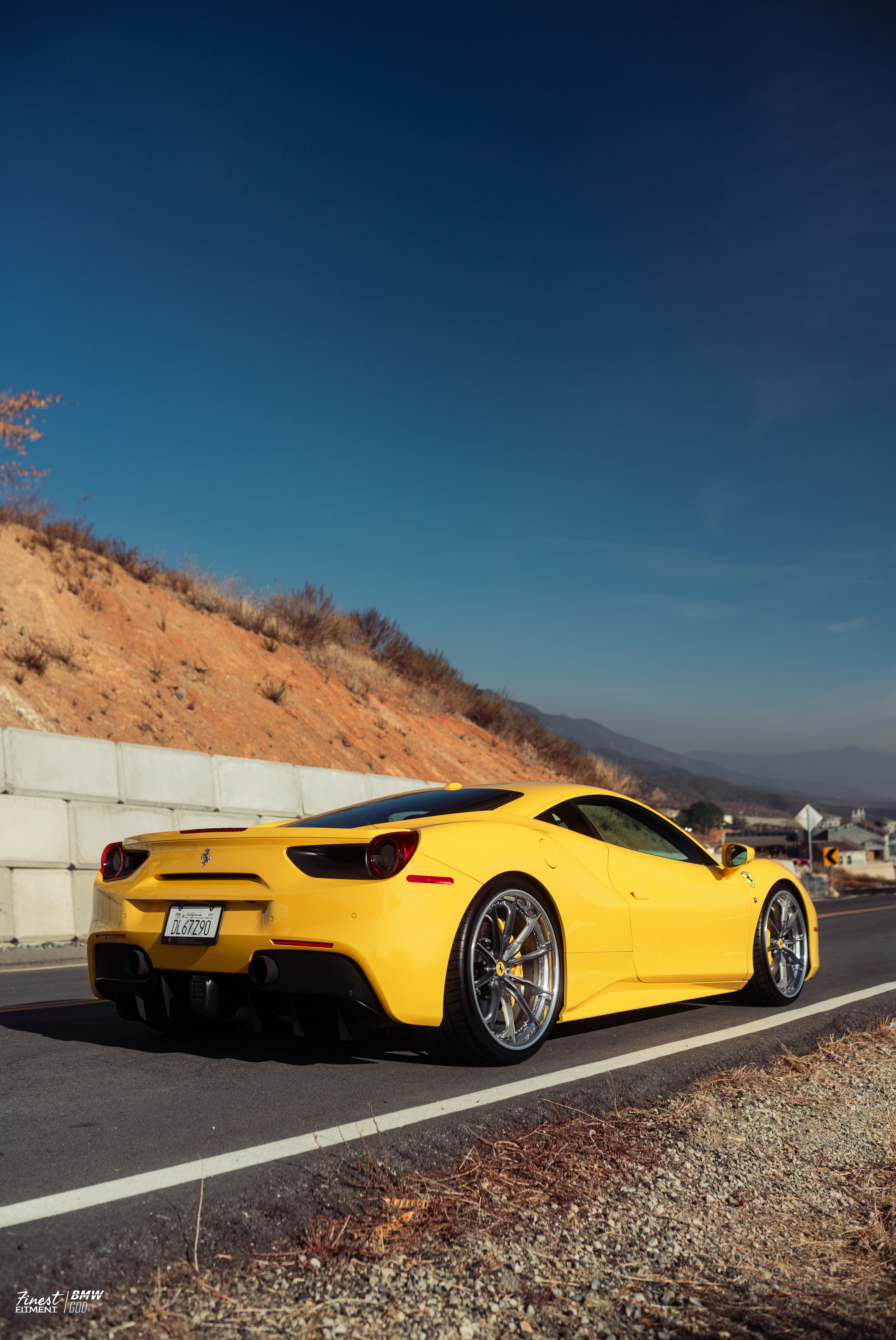 Ferrari 488 GTB with Motivo Forged CS-M custom wheels in frozen brushed gunmetal face and gloss polished clear lip side view — view 3