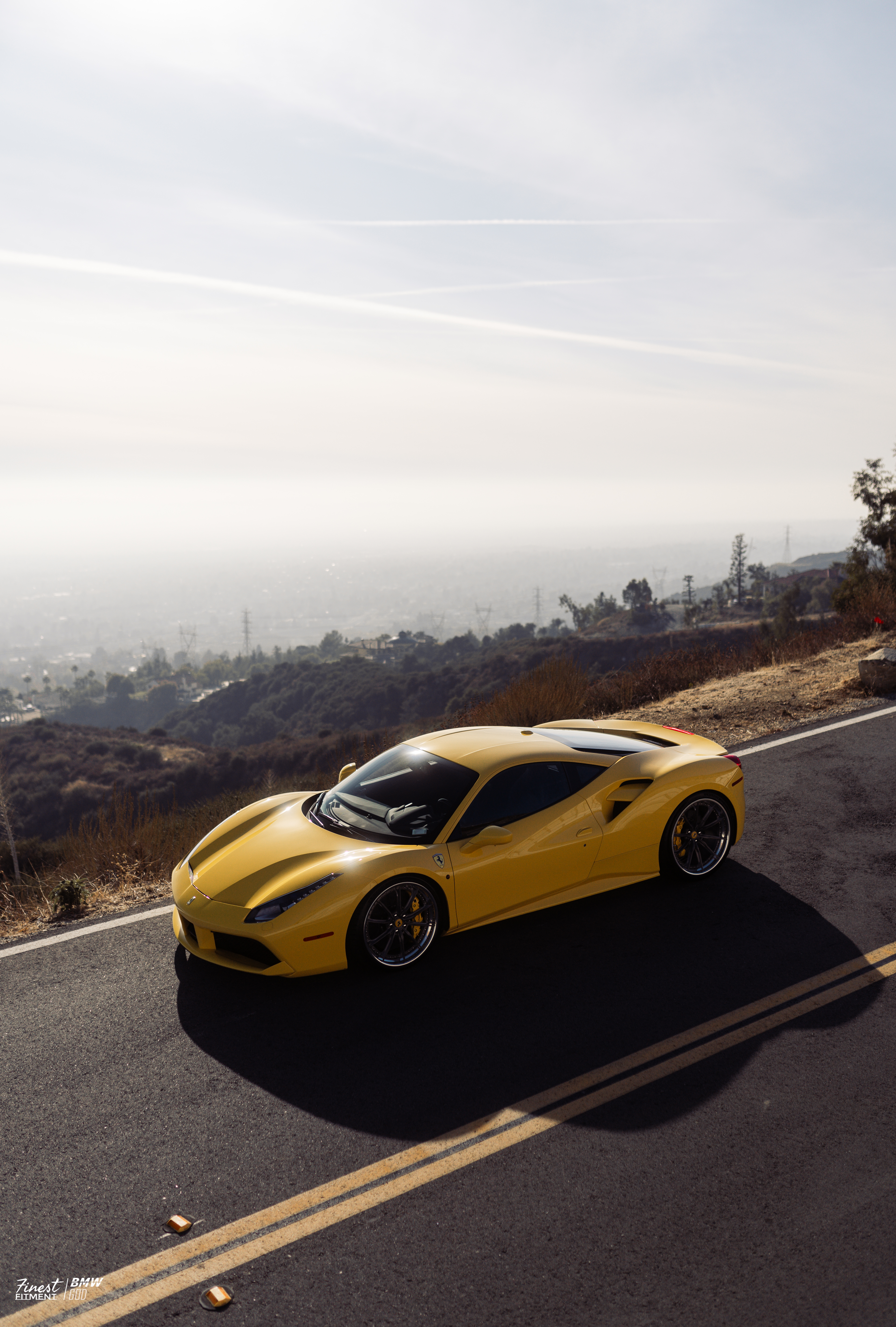 Ferrari 488 GTB with Motivo Forged CS-M custom wheels in frozen brushed gunmetal face and gloss polished clear lip side view — view 8