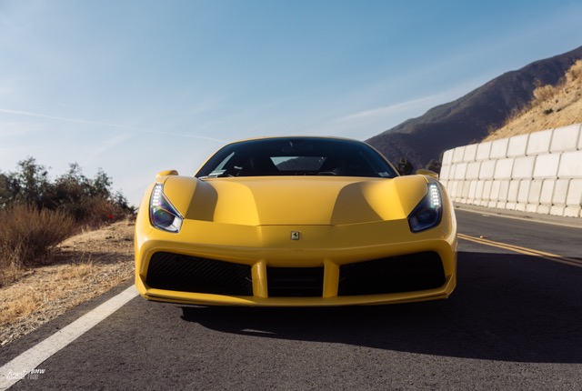 Ferrari 488 GTB with Motivo Forged CS-M custom wheels in frozen brushed gunmetal face and gloss polished clear lip side view — view 9