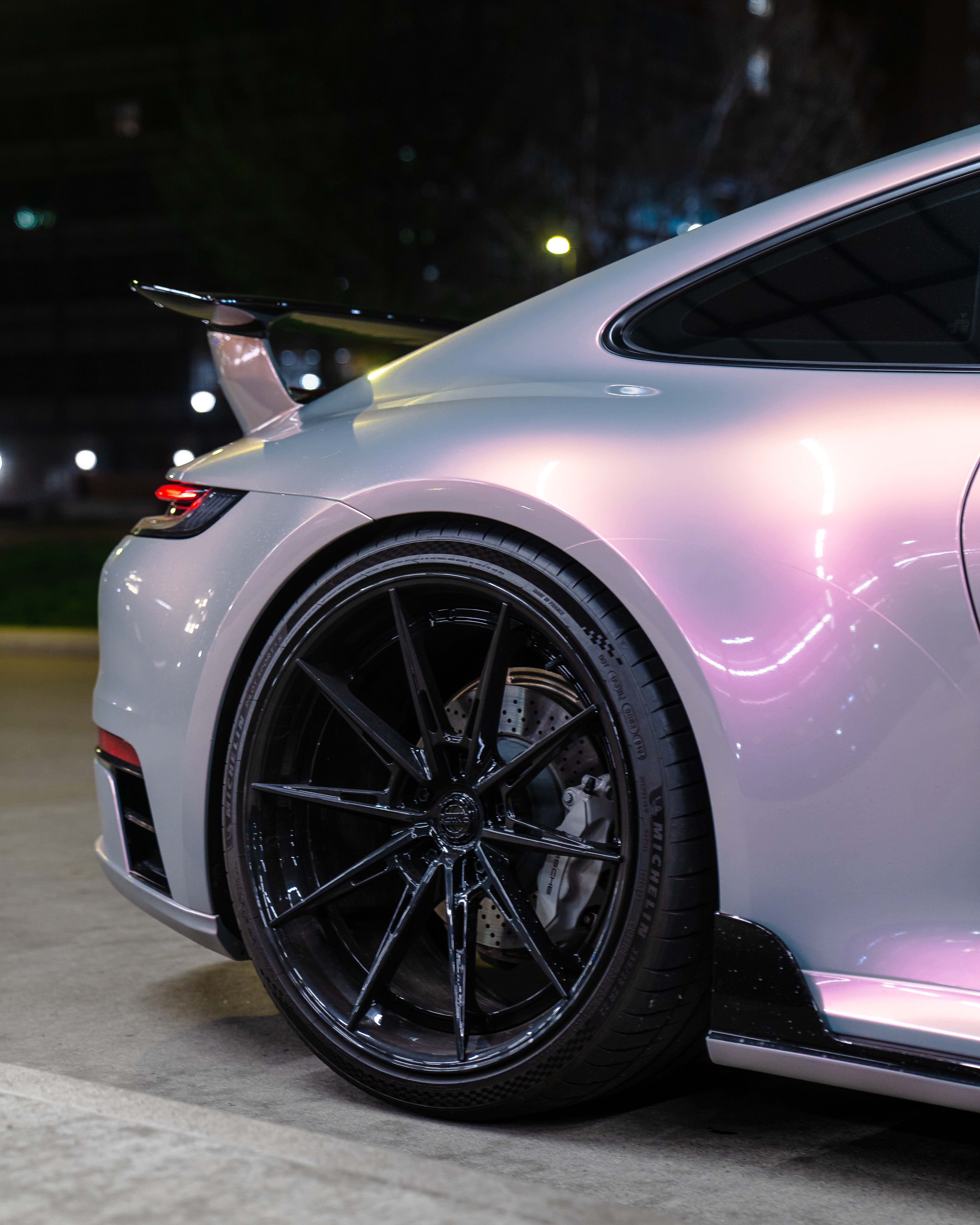 992 Porsche 911 Carrera T Techart with Motivo Forged CS-L custom wheels in gloss black side view — view 4