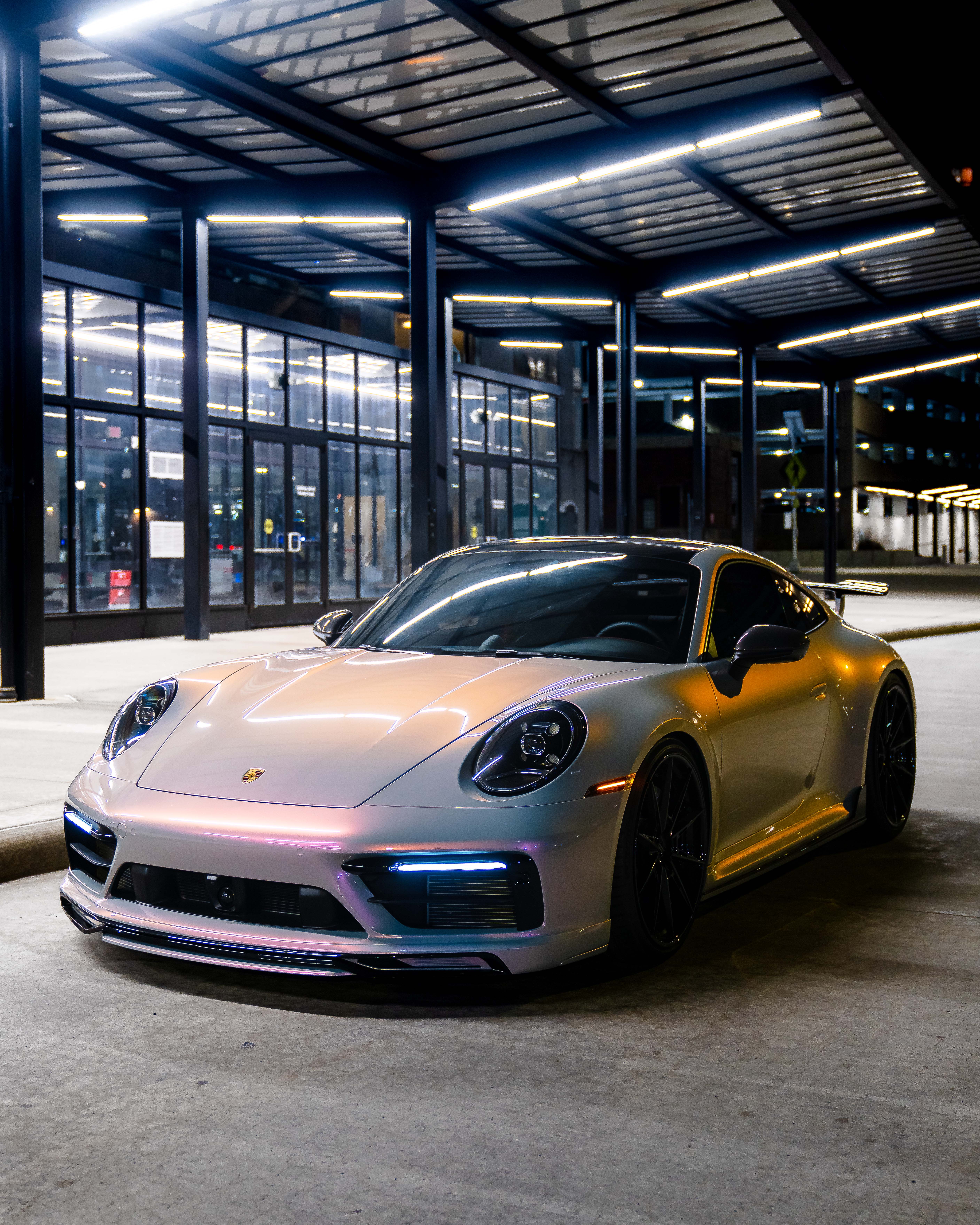 992 Porsche 911 Carrera T Techart with Motivo Forged CS-L custom wheels in gloss black side view — view 5
