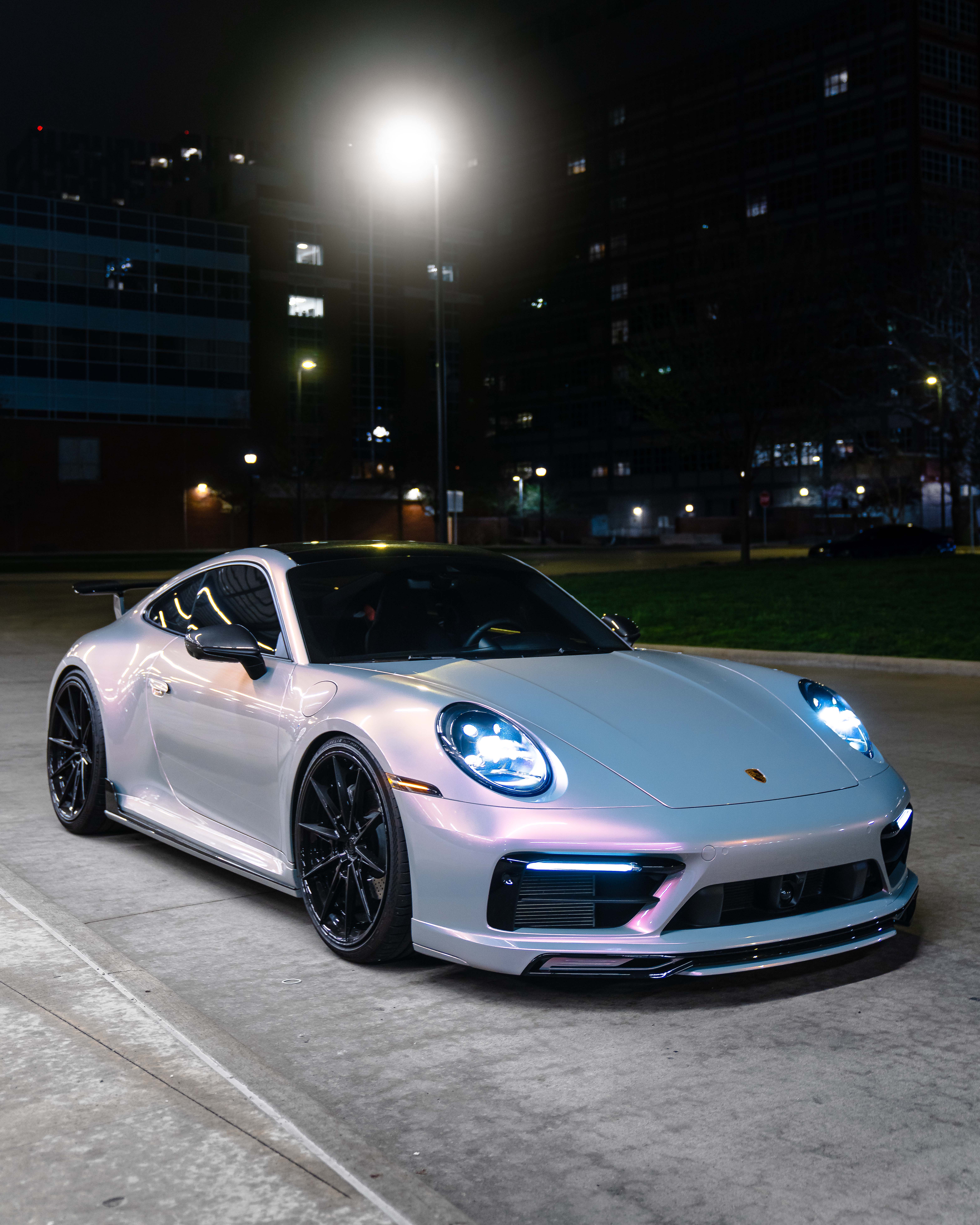 992 Porsche 911 Carrera T Techart with Motivo Forged CS-L custom wheels in gloss black side view — view 3