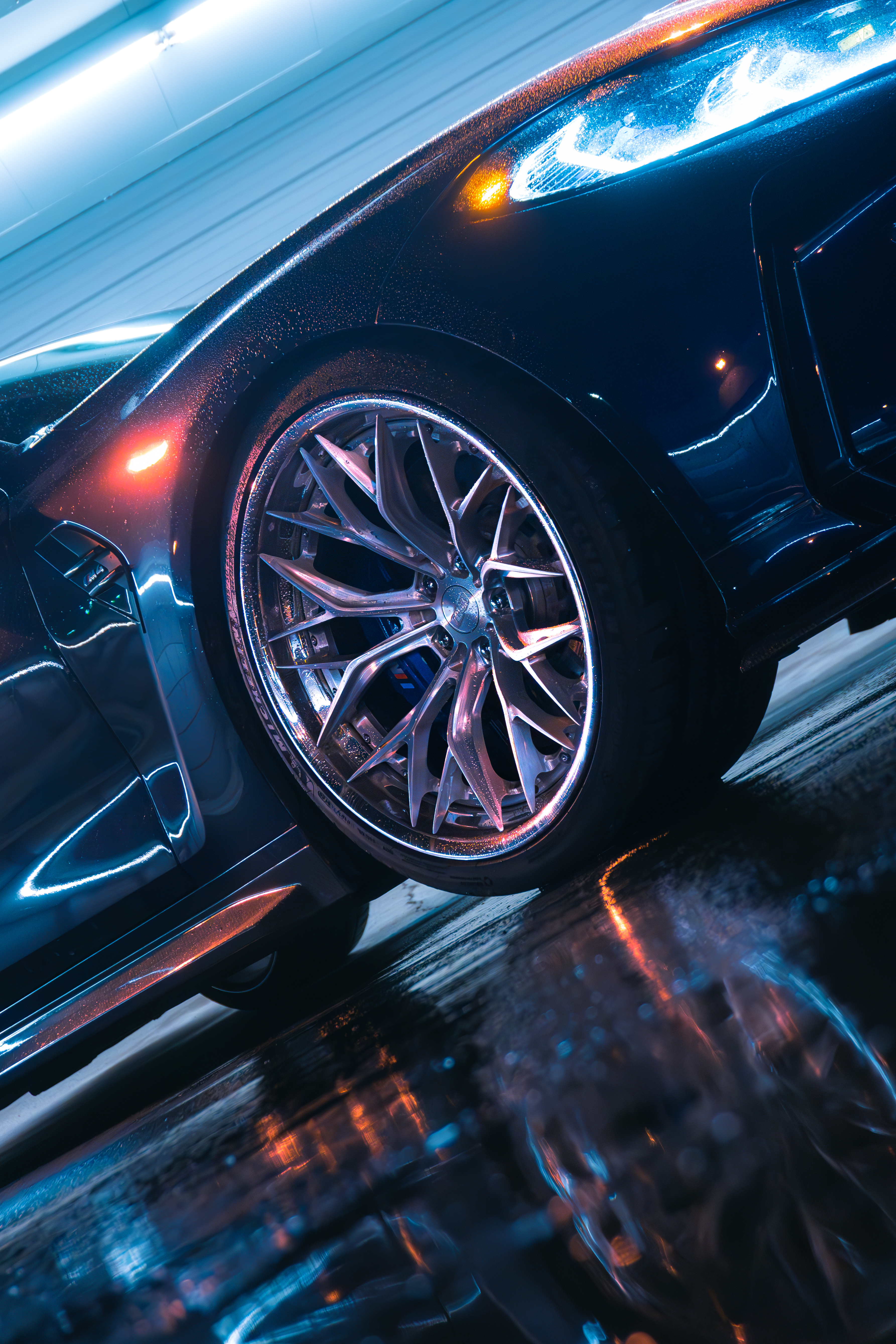 Adro BMW M4 G82 with Motivo Forged CS-J custom wheels in gloss brushed clear face and triple chrome lip front side view — view 8