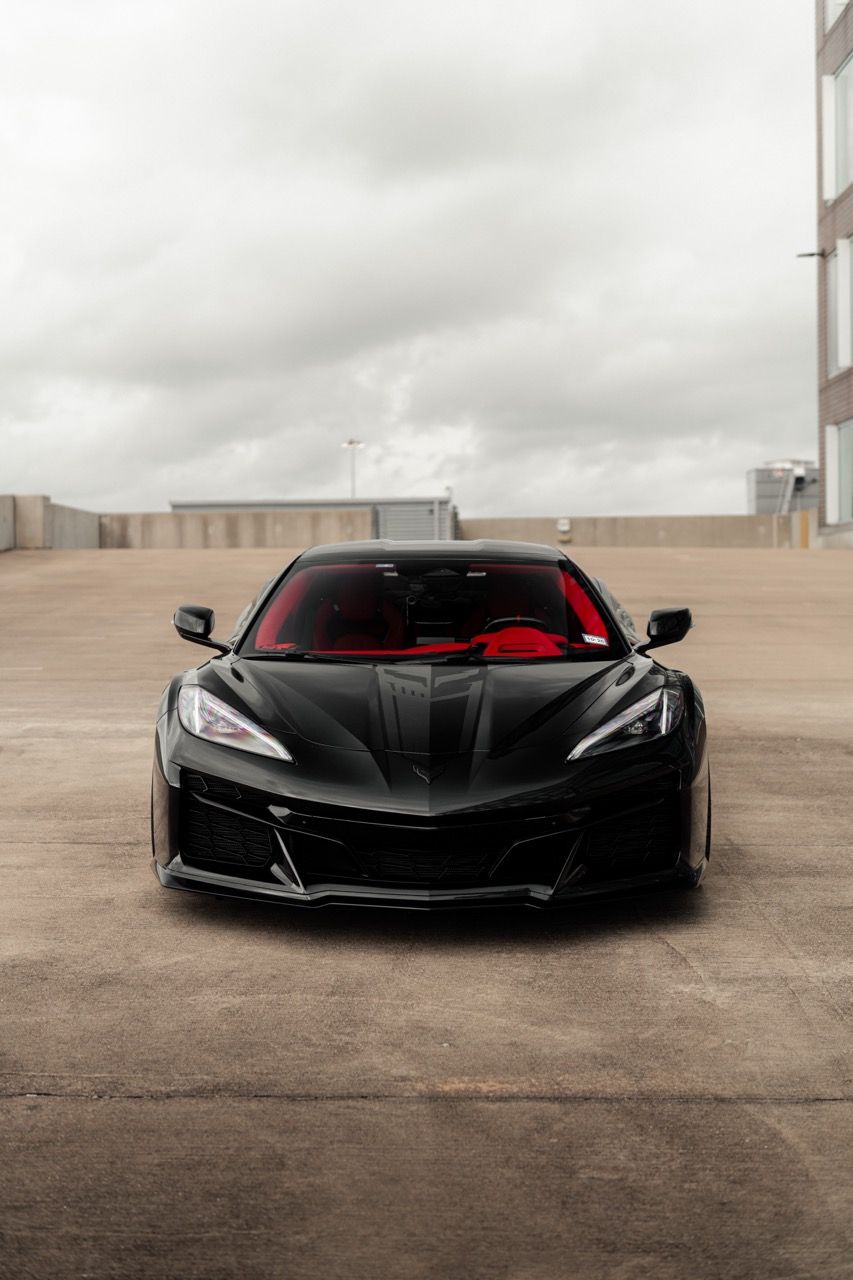 Chevy Corvette Z06 C8 z06cscwith Motivo Forged CS-C custom wheels in gloss polished clear face and brushed clear barrel side view — view 12